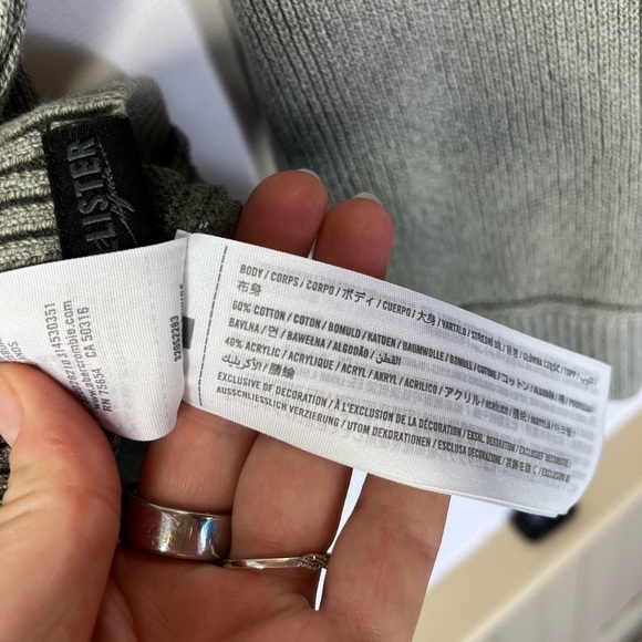 Hollister Y2K Knit Crewneck Sweater S Sage Green Fall Autumn Preppy School Top - Picture 8 of 8